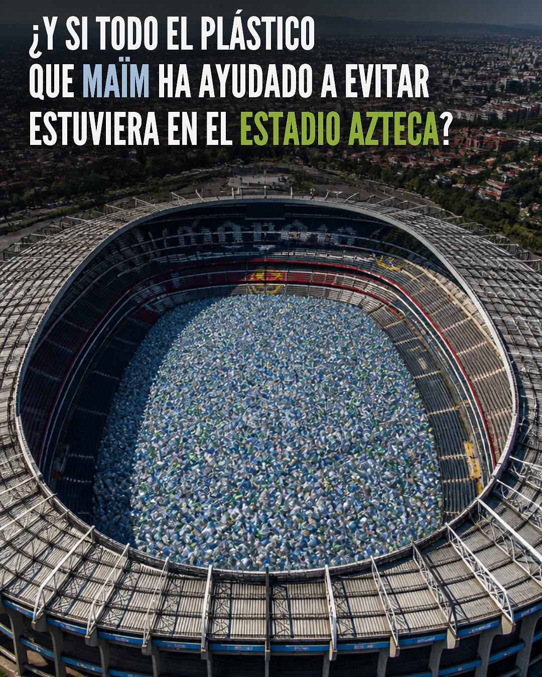 botellas de plástico en el estadio azteca